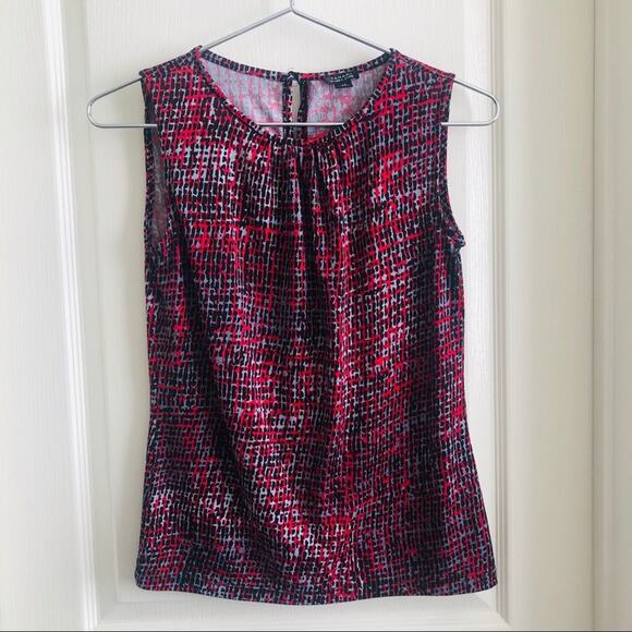 Tahari ASL geometric printed sleeveless tank top - Picture 1 of 5